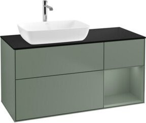 V&B Waschtischunterschrank Finion mit Wandbeleuchtung, Farbe: Olivenmatt lackiert, Breite: 120 cm, Tiefe: 50,1 cm, Höhe: 50,1 cm - Bild 1