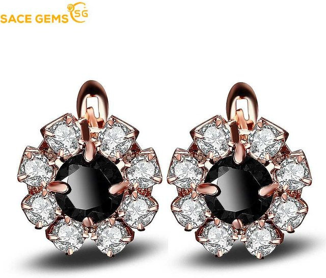 SACE GEMS Ohrringe, Messing, Roségold, Zirkonia, Damen - Bild 1