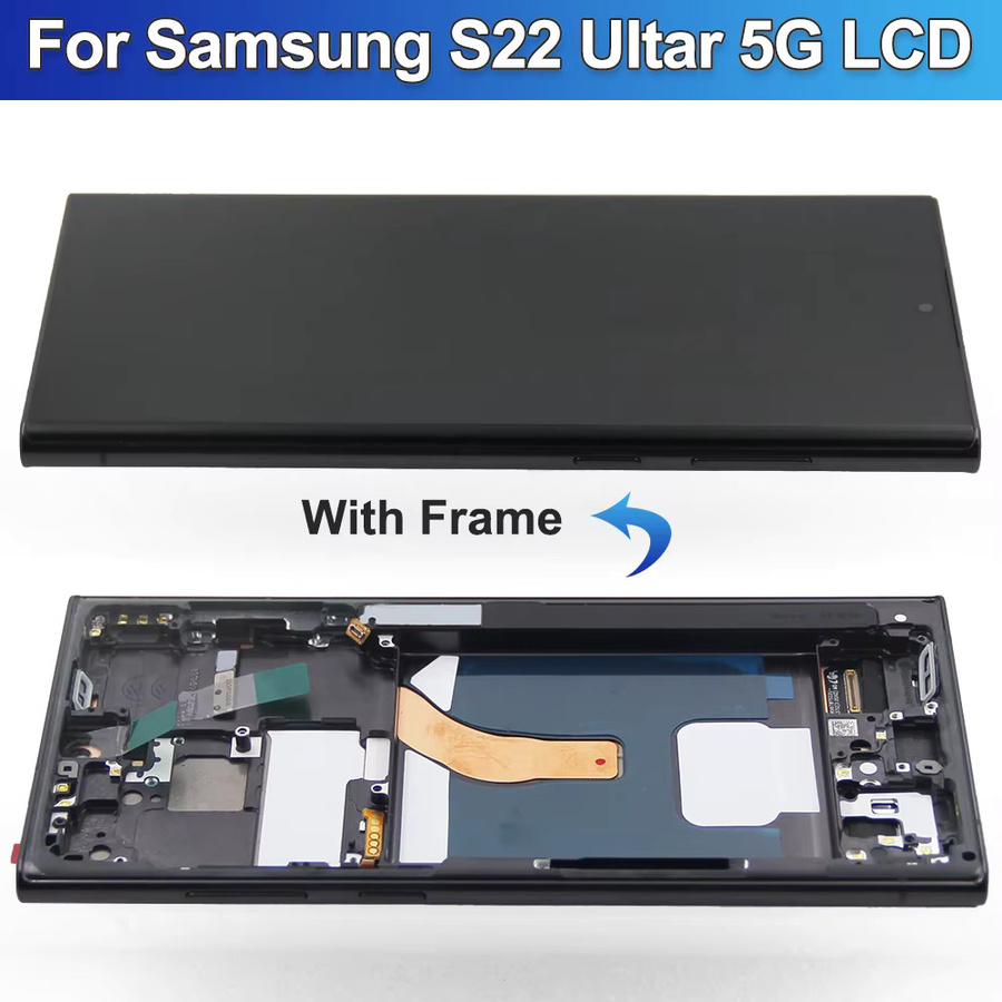 Samsung S22 Ultra 5G AMOLED Display Ersatz LCD Touch Screen mit Rahmen in Schwarz für S908B S908B/DS - Bild 2