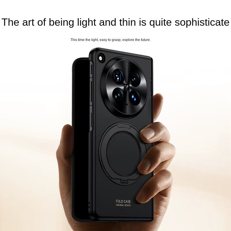 Handyhülle für Huawei Honor Magic V6 mit integriertem Ständer und HD-Folie, Ölsprühverfahren, Schwarz oder Rot - Bild 4