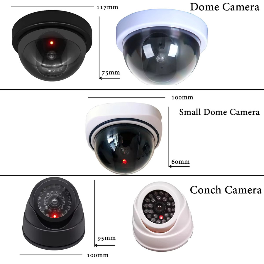 ELESECUR Dummy CCTV Überwachungskamera mit blinkender roter LED in Schwarz und Weiß - Bild 4