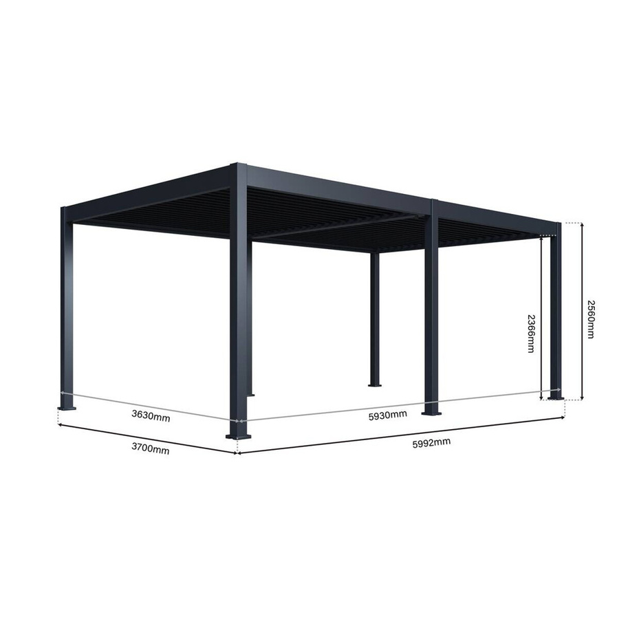Paragon Outdoor Pergola Grand Tuscan 1220 mit Lamellendach aus Aluminium in Anthrazit, B/H/T: 599 x 256 x 370 cm - Bild 4