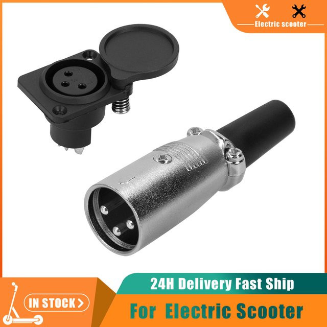 Innuovo Batterie Ladegerät Adapter mit 3Pin Inline Stecker und Jack Buchse in Schwarz für Elektrische Roller und E-Rollstühle - Bild 1