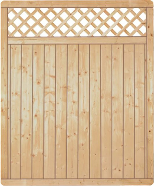 T & J Sichtschutzzaun Classic-Serie Senkrecht Ranki aus imprägniertem Kiefern- und Fichtenholz in Braun, B/H: 150 x 180 cm - Bild 1