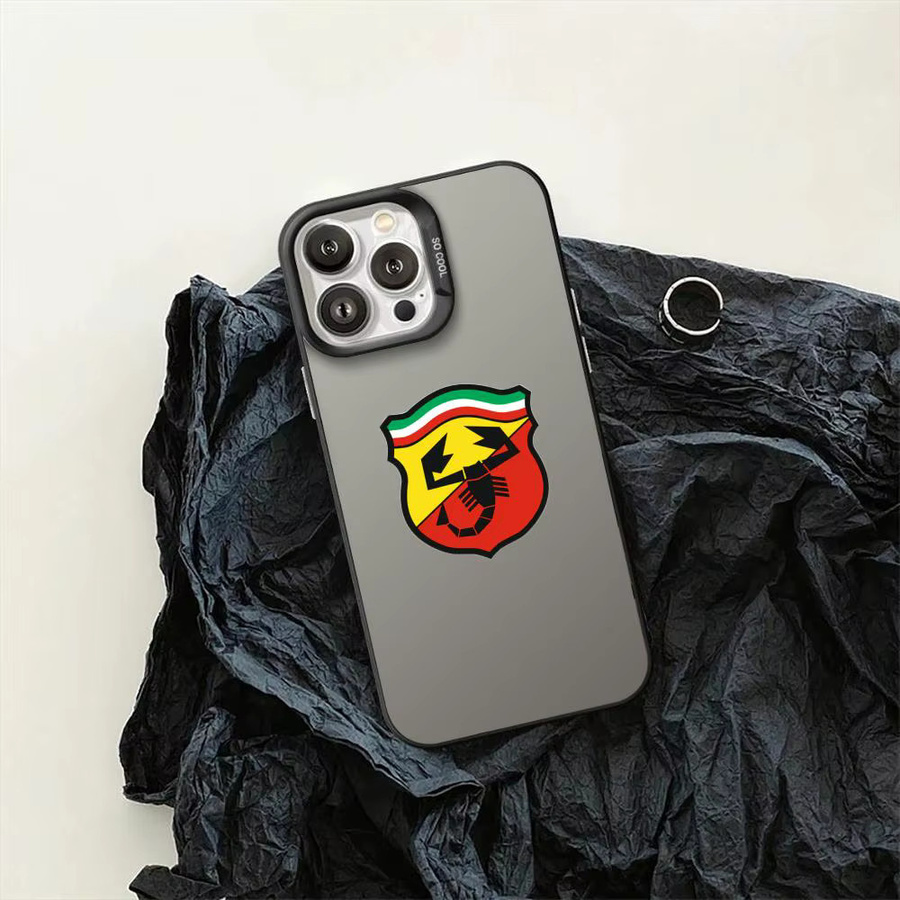 A-Abarth Skorpion Handyhülle für iPhone 11 bis iPhone 17 Pro Max, Stoßfeste Matte Laser Aurora Hülle in Bunt und Schwarz - Bild 1