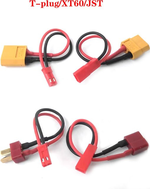 LAJQTAO XT60 T-Stecker auf JST-Stecker Adapter Set für Lithium-Akku ESC-Kabel Konvertierung HM Drohnenmotor und Fernbedienung (männlich/weiblich) - Bild 1