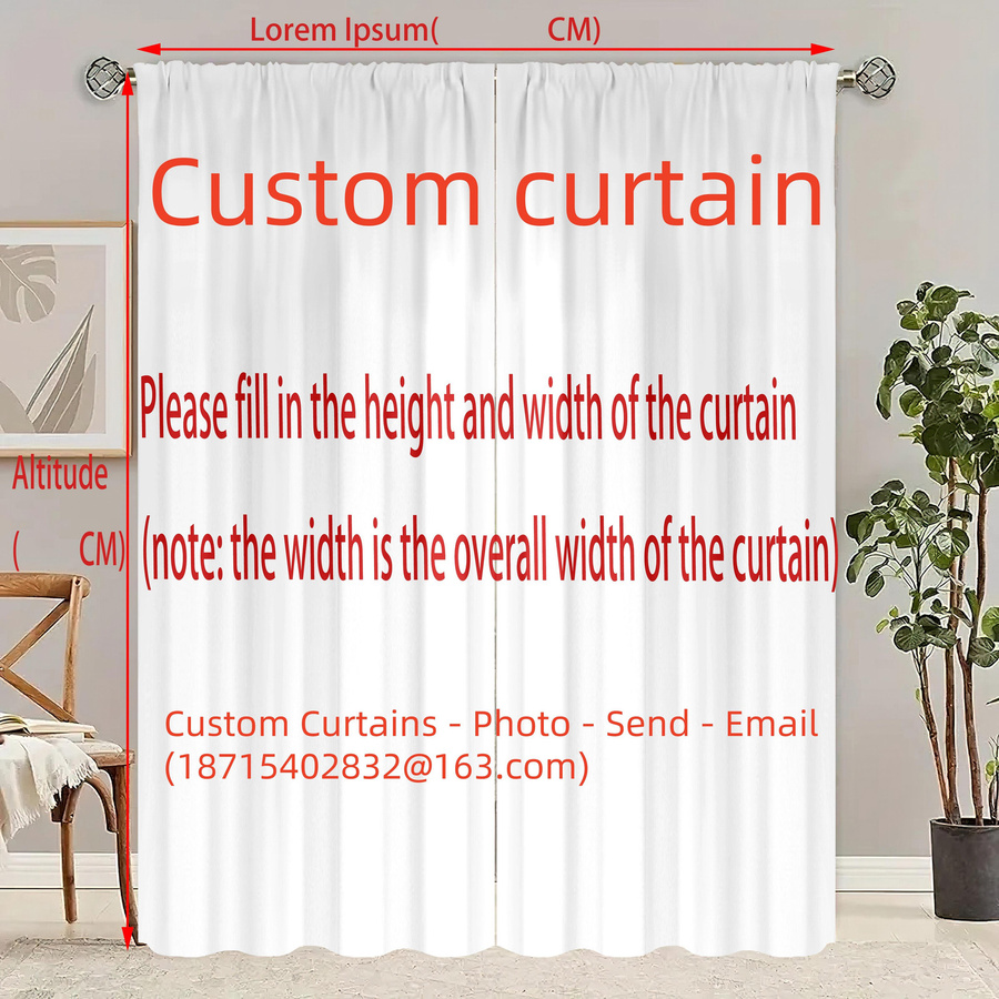 Yiran Furniture Vorhänge mit 3D Wolf Heulen unter dem Mond Motiv, semi-transparent, 2er-Set, Breite: 35 cm, Höhe: 100 cm - Bild 2