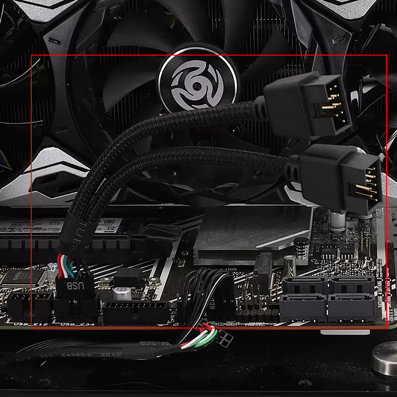 JCD USB 2.0 9-poliger Header 1 auf 2 Verlängerungs-Hub-Splitter-Adapter-Konverter in Schwarz - Bild 3
