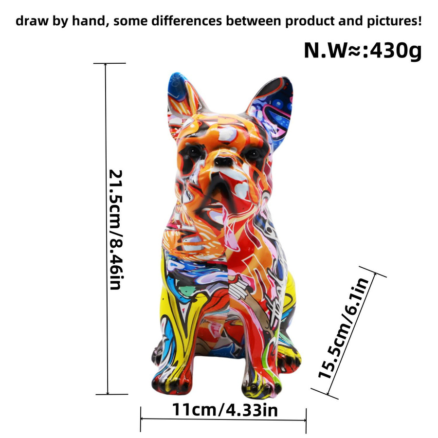 Yiran Furniture Hund Deko-Figur aus Kunstharz für Wohnzimmer und Eingangsbereich in Mehrfarben - Bild 1