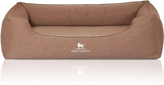 Knuffelwuff Hundebett Leano Orthopädisch aus Velours in Hellbraun mit Memory Foam und abnehmbarem Bezug, Größe XXXL, B: 155 cm, T: 105 cm - Bild 1