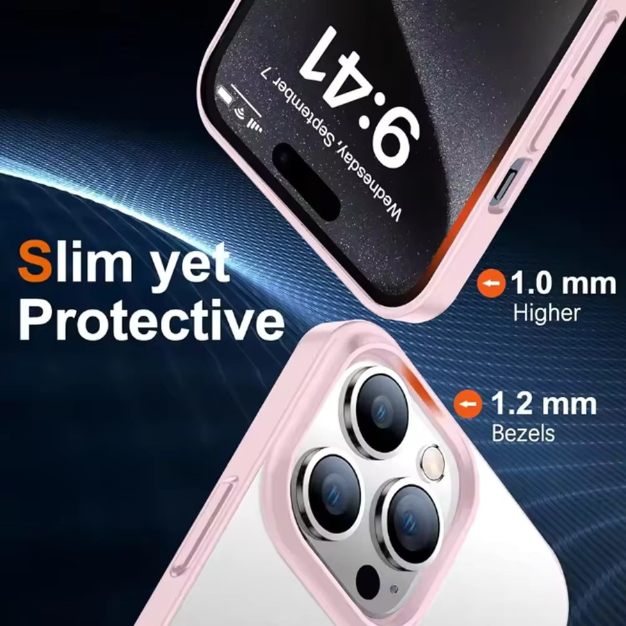 DIXSG Magnetische Luxus Macaron Schutzhülle für iPhone 15 14 13 12 11 Pro Max Plus Mini in Pink mit Wireless Charging Unterstützung - Bild 6