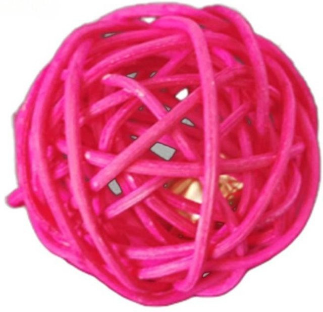 yuyongzhi Kaugeräusch-Spielzeug für Haustiere, Rattan-Ballkäfig, rose rot - Bild 1