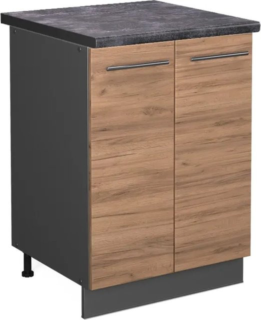 Vicco Küchenunterschrank Fame-Line Goldkraft Eiche/Anthrazit mit Soft-Close-Türen B/T/H: 60 x 60 x 82 cm - Bild 1