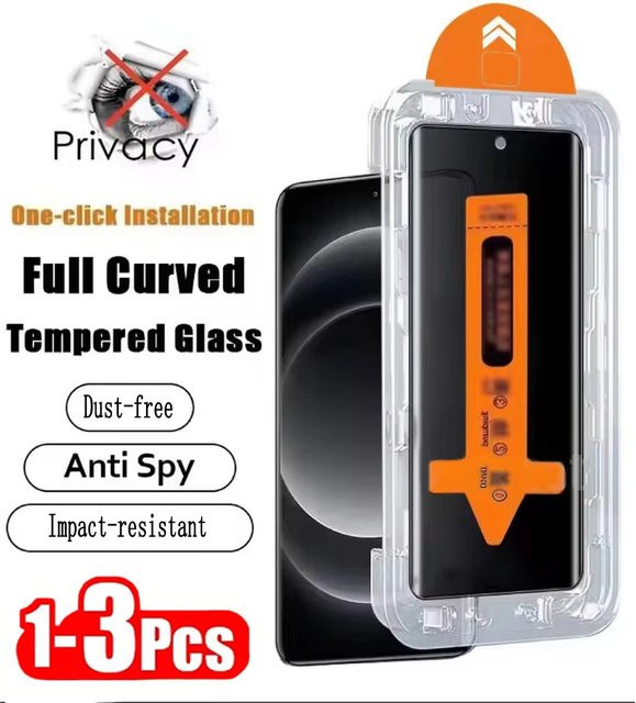 Xiaomi Anti-Spionage Panzerglas Displayschutzfolie für Xiaomi 15T 14T 13T 12T 11T 11 12 14 13 11X mit staubfreier Installation - Bild 1