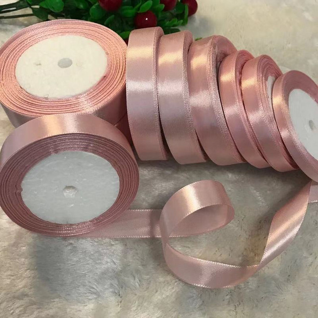 Merylover Satinband einseitig in Fleischrosa für Geschenkverpackungen und Weihnachtsdekoration, 25 Yards pro Rolle - Bild 1