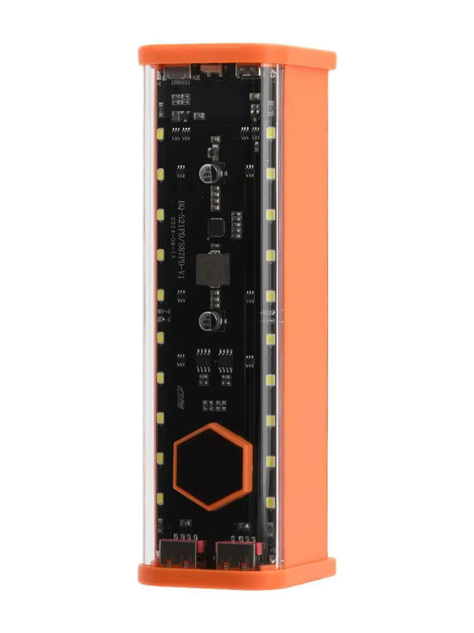 occkic 21700 Powerbank mit 8 Fächern und digitaler Anzeige, orange, Duale Schnellladung mit USB Typ-C Schnittstelle - Bild 5