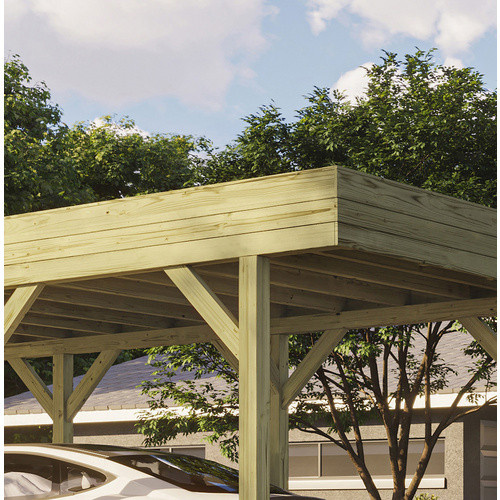 Weka Einzelcarport KDI mit Vorbereitung zur Dachbegrünung in Braun, B/T: 3,28 x 6,66 m - Bild 3
