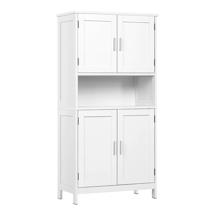 Eugad Badezimmerschrank in Weiß, moderner Mehrzweck-Aufbewahrungsorganisator mit verstellbaren Regalen und Türen, B/T/H: 60 x 30 x 120 cm - Bild 2