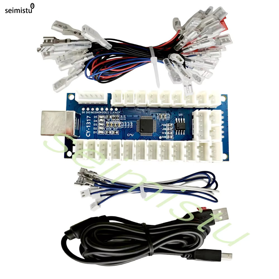 Seimistu USB Arcade Zero Delay Controller Kit für PC, PS3, PS4 und iOS mit Joystick-Encoder-Platine - Bild 2