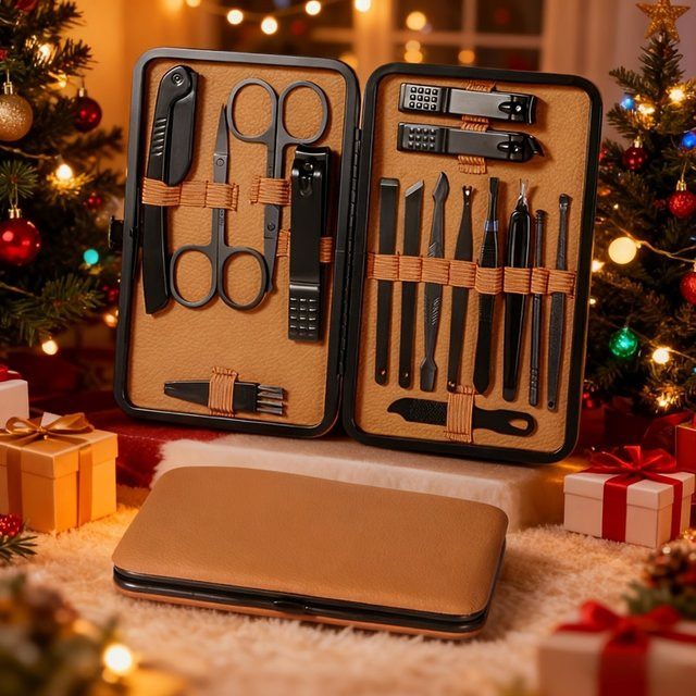 Ouriner Maniküre-Set, Braun, Edelstahl, für Hände und Füße, Unisex - Bild 1