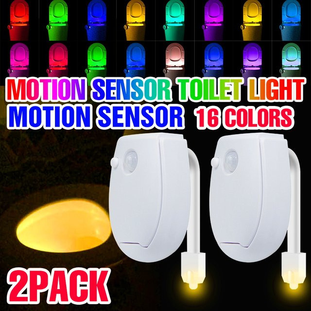 CanLing 2er Set LED Toilettenlampe mit PIR-Bewegungssensor und dimmbarer RGB-Atmosphärenbeleuchtung in Weiß - Bild 1