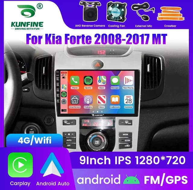 KUNFINE 2Din Android Auto Radio für Kia Forte 2008-2017 mit GPS Navigation, CarPlay, 4G und Multimedia Video Player in Schwarz - Bild 1