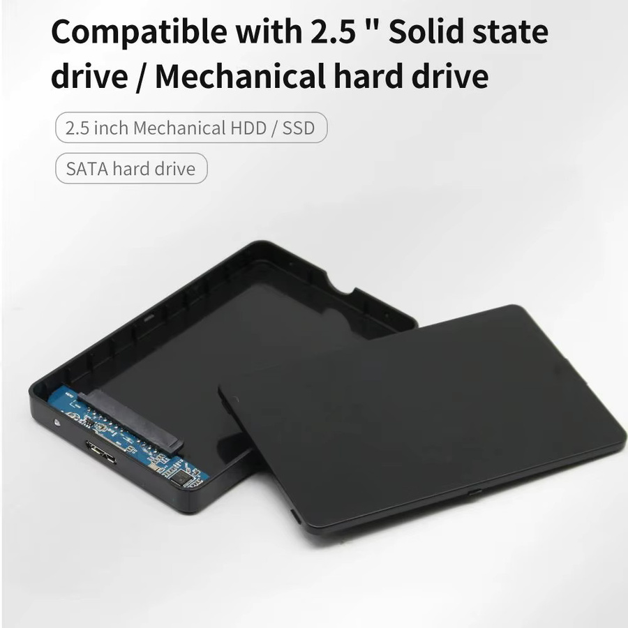 TISHRIC Externes Festplattengehäuse für 2,5 Zoll SSD und SATA zu USB 3.0 Adapter in Schwarz und Grün - Bild 2