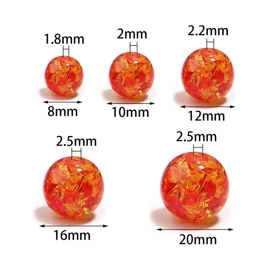 lingsai Acrylperlen, Bernsteinoptik, rund, 8-20 mm - Bild 2