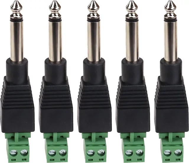 FRHY 4er-Pack TS-Stecker Mono 1/4 Zoll (6,3 mm) Phono-Stecker in Schwarz - Bild 1