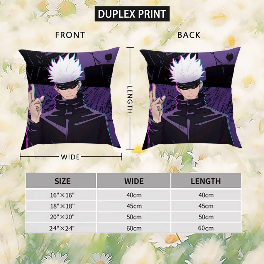 GUOYU HOMEDECOR Jujutsu Kaisen Gojo Satoru Kissenbezug, quadratisch, Multicolor, B/T/H: 40 x 40 x 0 cm - Bild 2