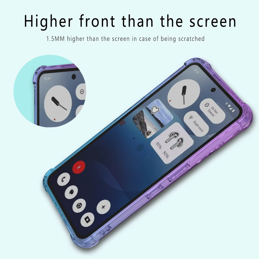 Stoßfeste TPU Schutzhülle mit Farbverlauf für Nothing Phone 3A Pro in Transparent/Multicolour - Bild 5