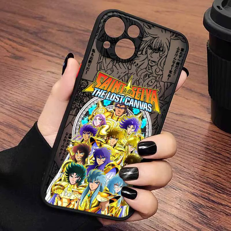 Saint Seiya Anime Handyhülle aus mattiertem Silikon für iPhone 17 16 15 14 13 12 Pro Max Plus Mini Transparent Multicolour - Bild 3