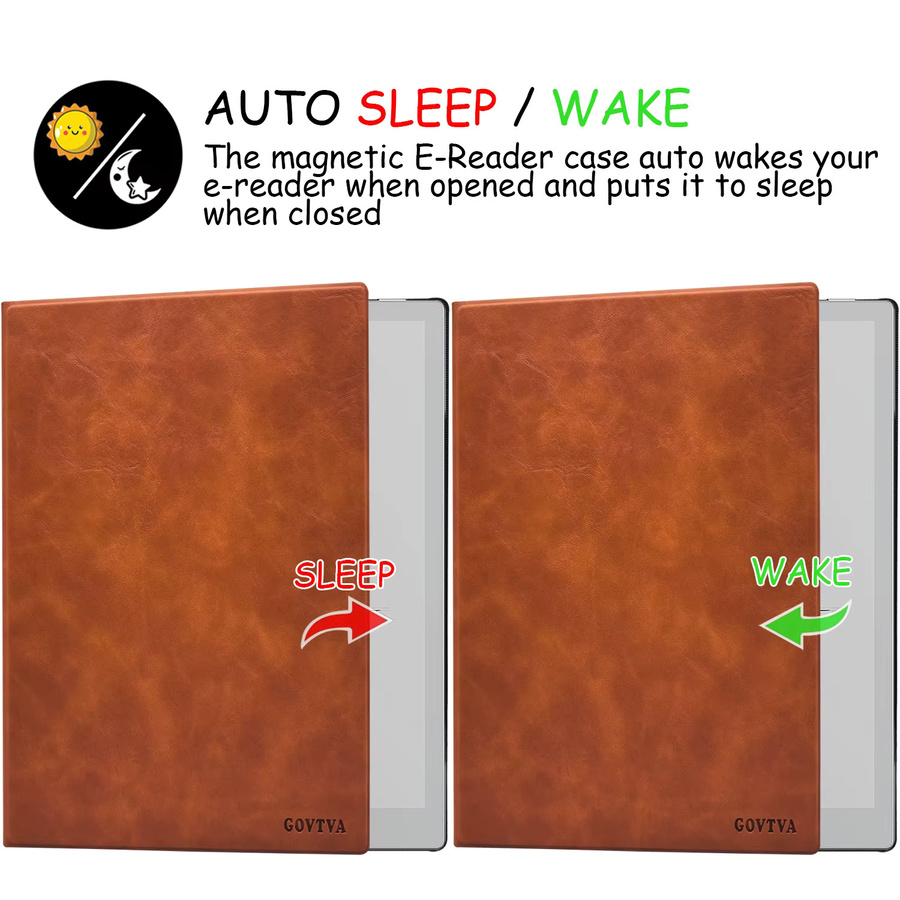 Magnetische Lederhülle für Onyx Boox Go 10.3 und Go 10.3 Gen II Lumi ePaper mit Stiftschnalle und Auto-Sleep-Funktion in Blau oder Braun - Bild 2