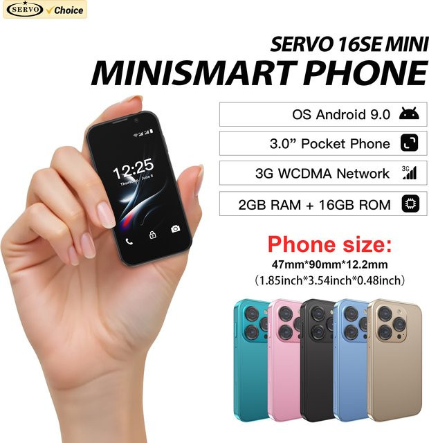 SERVO 3G WCDMA Mini Smartphone in Pink mit Android-System, 2GB RAM, 16GB ROM, 3,0 Zoll Display und Gesichtserkennung - Bild 1