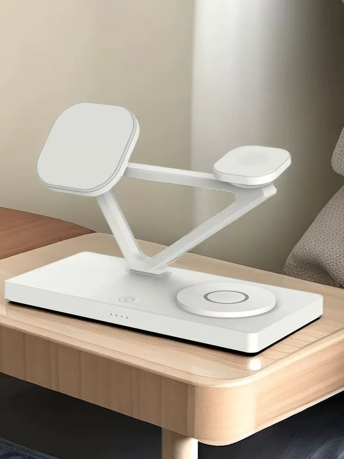 TIMESS 3-in-1 Drahtlose Ladestation mit 15 W Schnellladung für iPhone, Apple Watch und AirPods - Bild 5