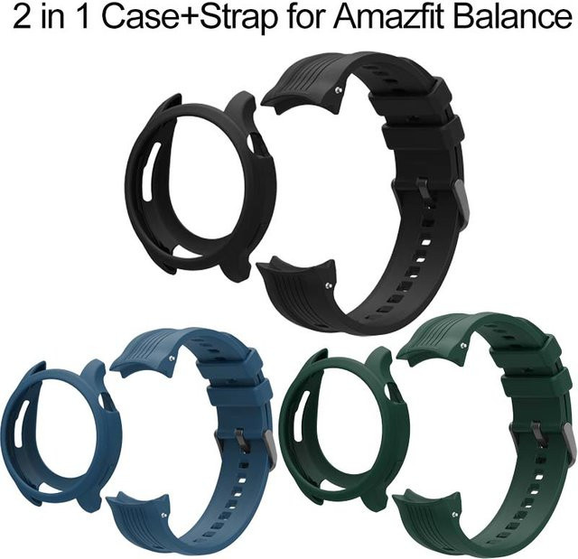Huami Amazfit Balance Silikonarmband, Schutzhülle, Schwarz - Bild 1