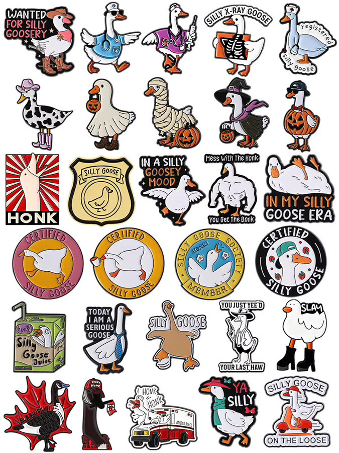 Silly Goose Club Brosche, Emaille Pins, Ente, Bunt, Unisex - Bild 3