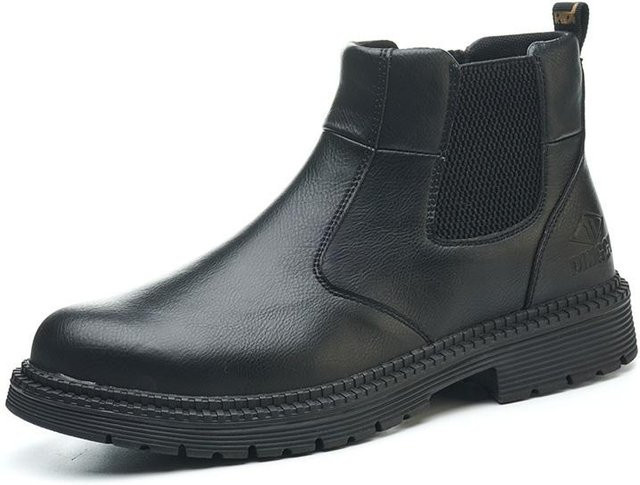 Arbeitssicherheitsschuhe für Herren als Lederstiefel mit Stahlkappe in Schwarz, Größe 44 - Bild 1