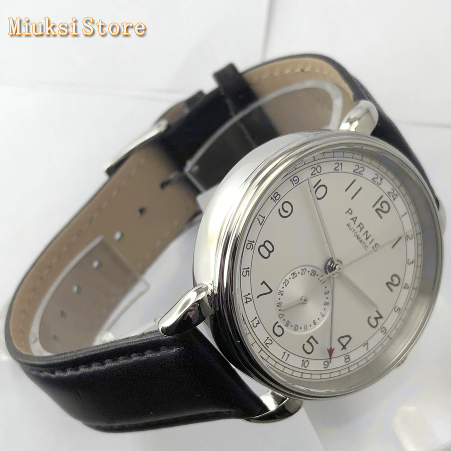 Parnis Armbanduhr Automatik, Edelstahl, 42 mm, GMT, Datum, Herren - Bild 4