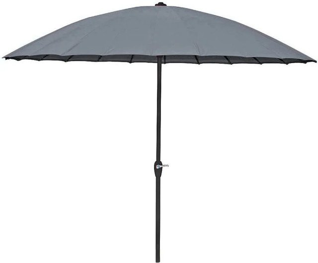 DELUKE Sonnenschirm EDDI mit 24 Streben aus Polyester und Stahl in Anthrazit mit UV-Schutz, B/T/H: 260 x 260 x 237 cm - Bild 1