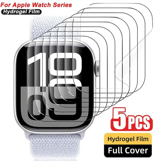KAFNHCKA HD-Displayschutzfolie aus Hydrogel für Apple Watch Ultra, Series 9 8 7 6 5 4 und iWatch in Transparent - Bild 1
