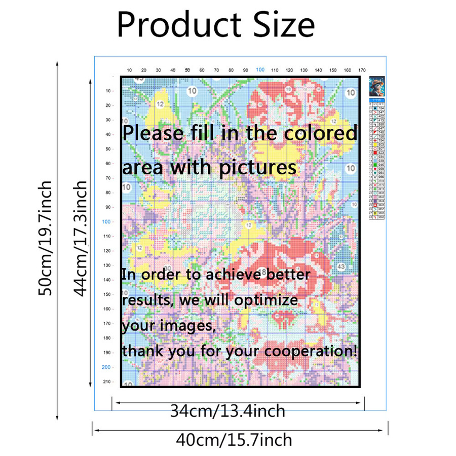 Huacan Kreuzstich-Set mit individuellem Foto in Multicolour, 11 CT, Rechteckig, B/H: 50 x 40 cm - Bild 2