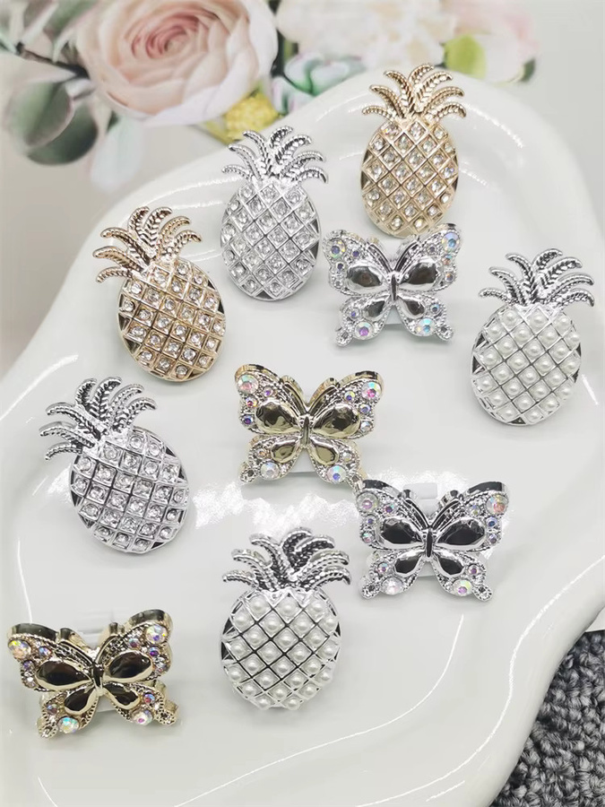 LIN KING Schnürsenkel Charms, Ananas, Strass, 2 Stück - Bild 1