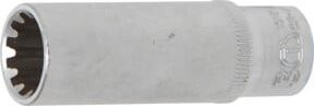 BGS Steckschlüssel-Einsatz Gear Lock tief Antrieb Innenvierkant 6,3 mm 1/4 Zoll SW 11 mm in Silber - Bild 1