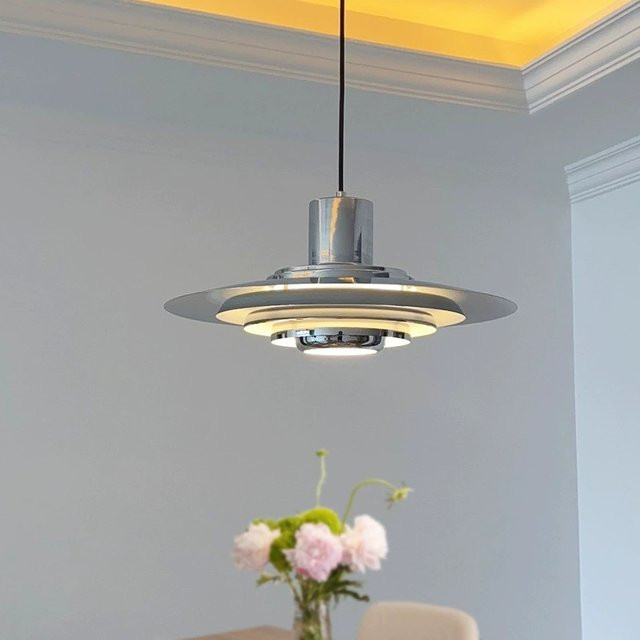 TAONUANSHU LED Kronleuchter im Nordic Design, verstellbare Pendelleuchte aus Metall in Weiß und Silber für Küche und Schlafzimmer - Bild 1