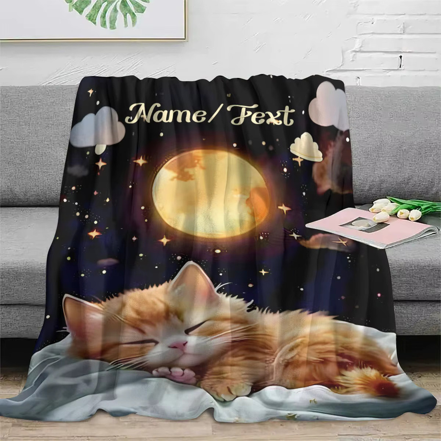 Personalisierbare ZIZ Decke mit Katzenmuster in Multicolour, B/H: 100 x 75 cm - Bild 3