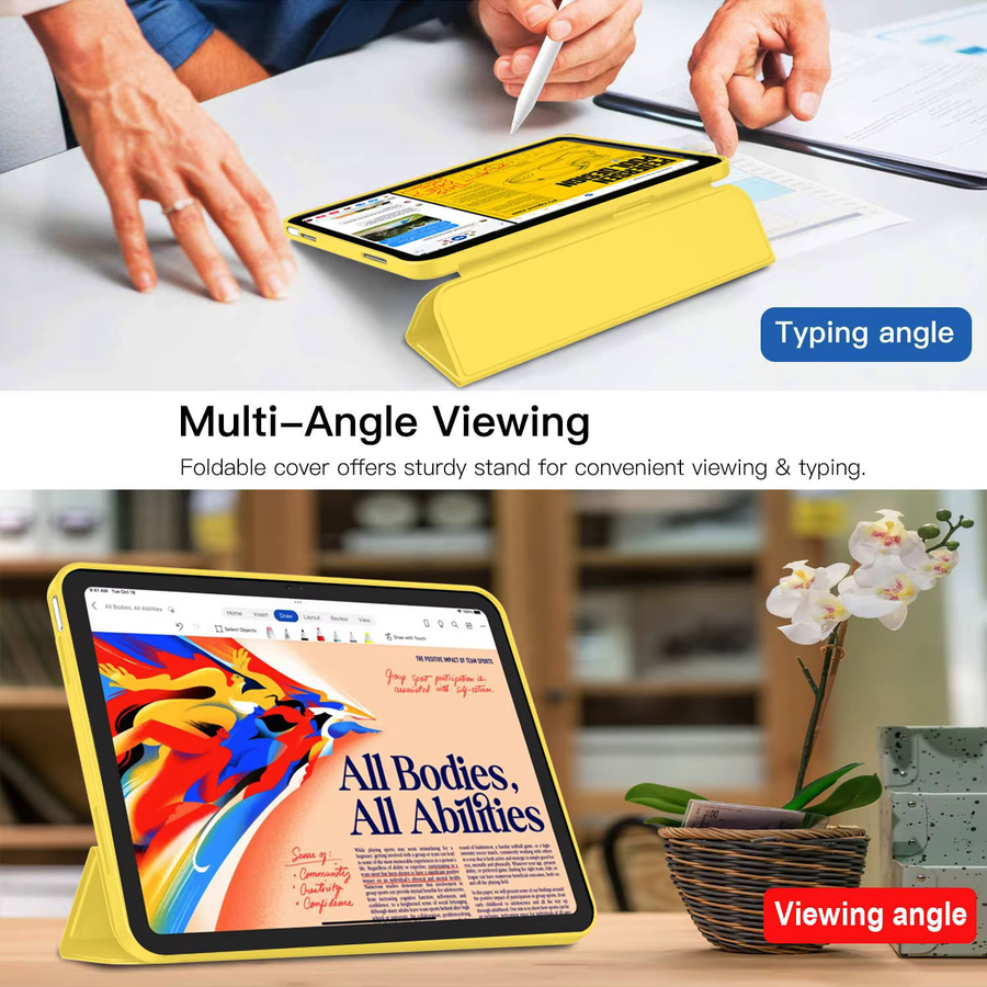 Zair Magnetische Flip-Smart-Cover Hülle für iPad 11. und 10. Generation in Gelb - Bild 3