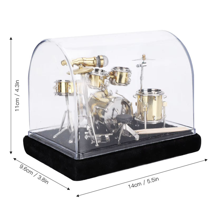 ZJCHAO Mini-Trommel-Modell aus Metall in Gold als dekoratives Ornament, B/T/H: 14 x 10 x 10 cm - Bild 5