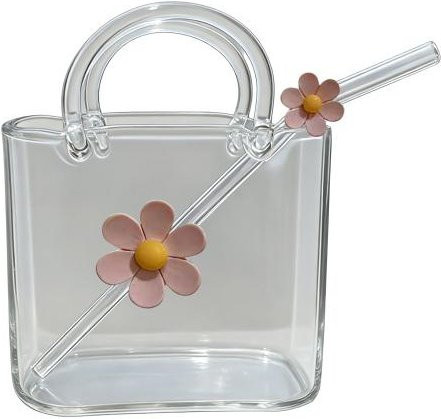 Kreativer Glasbecher in Handtaschenform von Olin, transparent, 750 ml Tumbler für Saft, Cocktails oder Eiskaffee - Bild 1