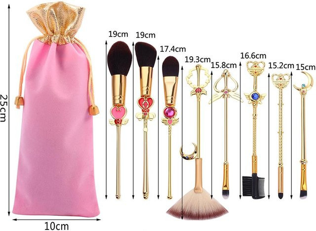 Sailor Moon Make-up Pinsel Set, 8 Stück, beige - Bild 1